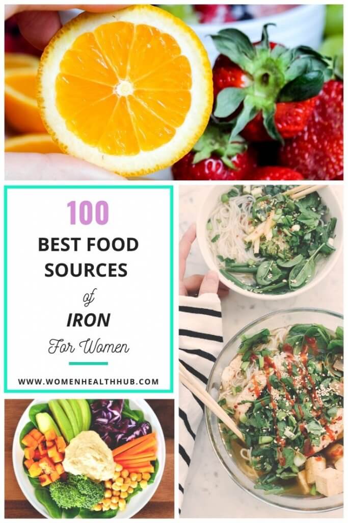 Iron deficiency is one of the main causes of extreme fatigue, shortness of breath, and skin paleness. If not treated, it can be fatal. Discover 100 best food sources of iron that women must add to their diet. 