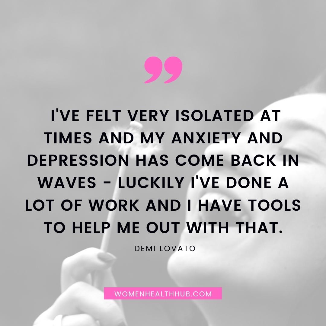 Inspirational quotes for overcoming anxiety by Demi Lovato